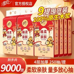 清风 卡皮巴拉悬挂式抽纸家用卫生纸加厚4层纸巾挂抽