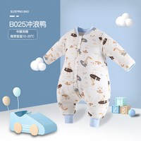 阳阳韩韩 冲浪鸭婴儿连体睡袋秋冬夹棉防踢被B025中厚款110码