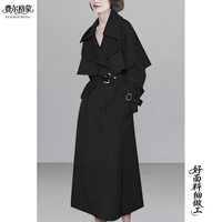 2026风衣外套女气质中长款显瘦春秋新款上档次时尚黑色外套减龄潮