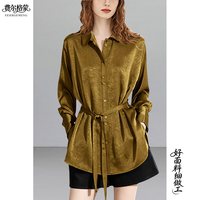 衬衫宽松正品时尚长袖女款上衣高档新款洋气复古法式衬衣女装薄款