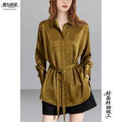 衬衫宽松正品时尚长袖女款上衣高档新款洋气复古法式衬衣女装薄款