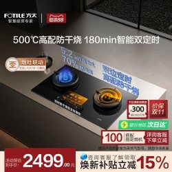 方太 家用嵌入式双灶5.2kW猛火煤气灶 定时防干烧可联动可调节尺寸02-TEK20-T天然气燃气灶 天然气