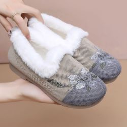 尚迪莎 冬季保暖加绒女棉鞋新款软底防滑加厚女士防寒保暖鞋妈妈棉鞋