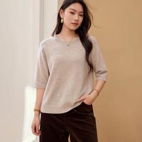 纤莉秀 大码女装柔软舒适五分袖上衣胖mm秋新款