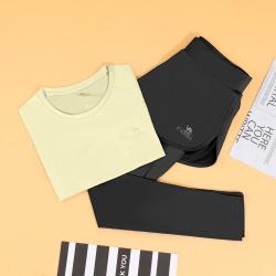 骆驼 运动套装女夏季透气短袖长裤健身服瑜伽服女套装