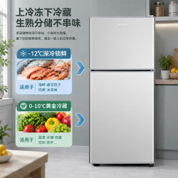 志高 双门冰箱家用小型一级能效双开门中型二门电冰箱 148升级款