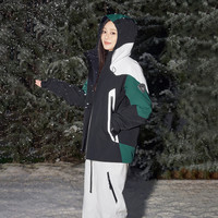 坦博尔 男女同款拼色滑雪厚连帽羽绒服TEF550539D