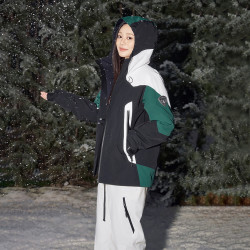 坦博尔 男女同款拼色滑雪厚连帽羽绒服TEF550539D