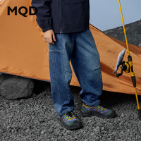 MQD马骑顿 男童宽松直筒牛仔裤 深牛仔蓝 140cm