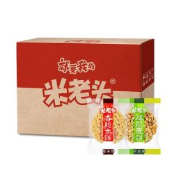 米老头 米饼满嘴香双脆米麦饼520g休闲便携香脆小零食年货整箱批发