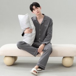 都市丽人 睡衣男士2026新款春秋季纯棉长袖抗菌四季通用家居服套装