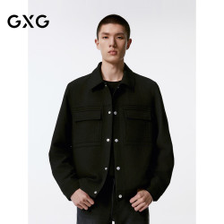 GXG G24X213053 肌理面料翻领夹克 黑色 175/L
