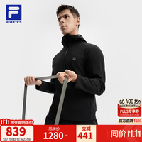 斐乐 针织连帽外套 深黑 L 男士夹克