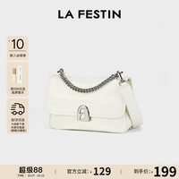 La Festin 牛皮通勤单肩斜挎包 清冷白