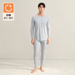 Ubras 轻薄保暖男女士羽绒化保暖套装低圆领搭配肌底秋上衣秋裤