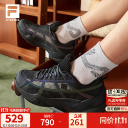 斐乐 弧光鞋丨斐乐网球鞋男鞋26秋季新款综训运动稳定简约休闲鞋 丛林灰/黑-WB 42