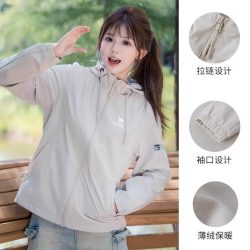 骆驼 运动外套女跑步上衣休闲风衣茄克2026新款春秋薄绒防风夹克女