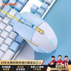达尔优 EM910 有线鼠标 8000DPI RGB 冰晶蓝