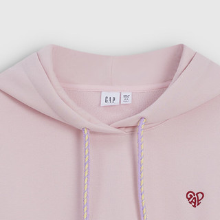 Gap 2SS623061 爱心logo加绒连帽卫衣 粉色 M