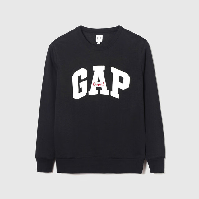 Gap 男女装春款字母logo抓绒圆领卫衣美版