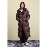 独束 大码女装90白鸭绒新款微胖mm加厚保暖中长款连帽羽绒服冬