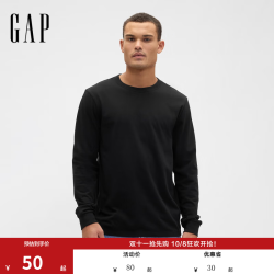 Gap 男女装纯棉圆领常规长袖T恤上衣美版