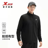 特步 男子立领加绒休闲夹克外套