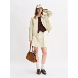 独束 大码女装miu系纯色A字半裙