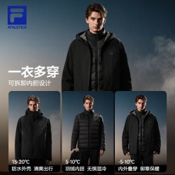 斐乐 冲锋衣丨FILA三合一羽绒外套26冬新款男防风防水户外运动上衣