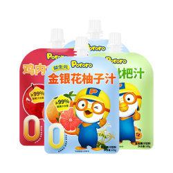 Pororo 啵乐乐Pororo柚子山楂秋梨青柠蓝莓葡萄汁儿童成人饮料开袋即饮