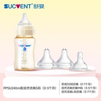 移动端：舒婴 防胀气玻璃奶瓶套装 120ml+200ml+S/M/SS码勺