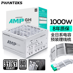 追风者 AMP GH1000W 白金牌（92%）全模组ATX电源 1000W 白色