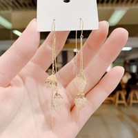 铜合金合成锆石耳饰 803耳线长款火爆款网红款耳环上档次耳线气质
