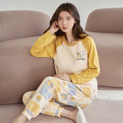 2026年新款春秋款睡衣女款长袖纯棉休闲韩版可外穿秋季家居服套装