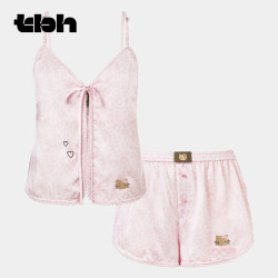 野兽派 tbh野兽派家居Hello Kitty真丝吊带短裤家居服套装睡衣女礼物
