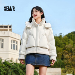 森马 羽绒服男冬装保暖外套宽松户外百搭上衣 F款（女羽绒）本白10101 M