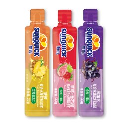 新的 Sunquick 浓缩草莓蕃石榴黑加仑菠萝百香果汁