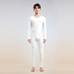 猫人 保暖内衣套装男2026新款秋衣秋裤打底衫无痕V领莫代尔保暖衣