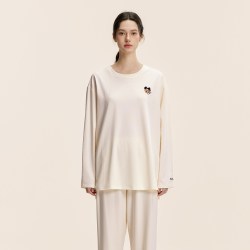 TEENIE WEENIE TeenieWeenie小熊纯棉刺绣睡衣女款秋季2026新款情侣长袖家居服