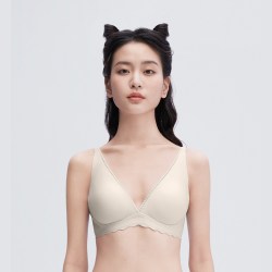 猫人 蜂巢杯2.0舒适聚拢内衣女小胸无痕性感薄款文胸女