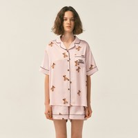 TEENIE WEENIE TeenieWeenie小熊冰丝睡衣女款小熊满印夏季凉感丝绸短袖家居服