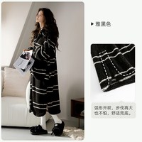 悦内 睡裙女睡衣秋冬款冬季珊瑚绒加绒加厚保暖可外穿大码长款开衫