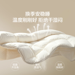乐蜗家纺 罗莱生活A类 95%昆仑白鹅绒羽绒被 冬被 1000g填充200*230cm 白色