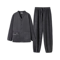 伊维斯 情侣睡衣冬季加绒加厚保暖可外穿家居服套装
