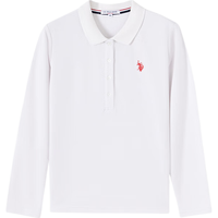 U.S. POLO ASSN. 女士翻领暖焱绒磨毛长袖POLO衫