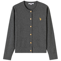 U.S. POLO ASSN. 女士含羊毛开衫针织衫 纯色 宽松