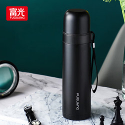富光 304不锈钢一杯双饮便携茶杯 500ml