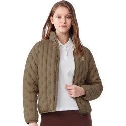 U.S. POLO ASSN. 轻薄羽绒服女立领防风保暖鸭绒外套内胆 卡其色 L