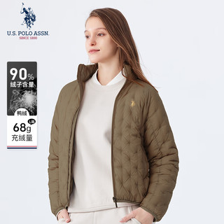 U.S. POLO ASSN. 轻薄立领防风鸭绒羽绒服 卡其色 L