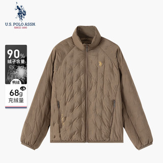U.S. POLO ASSN. 轻薄立领防风鸭绒羽绒服 卡其色 L